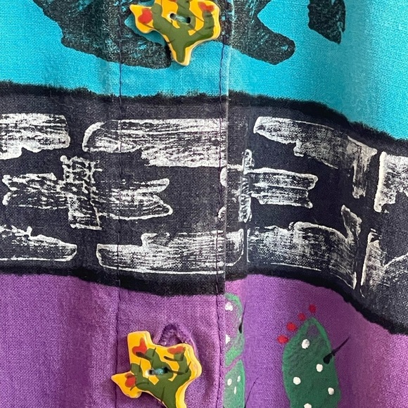 Portable Art by Robin Brown Hand-Painted Dress, 1988 Vintage One of a Kind Large - Picture 16 of 16